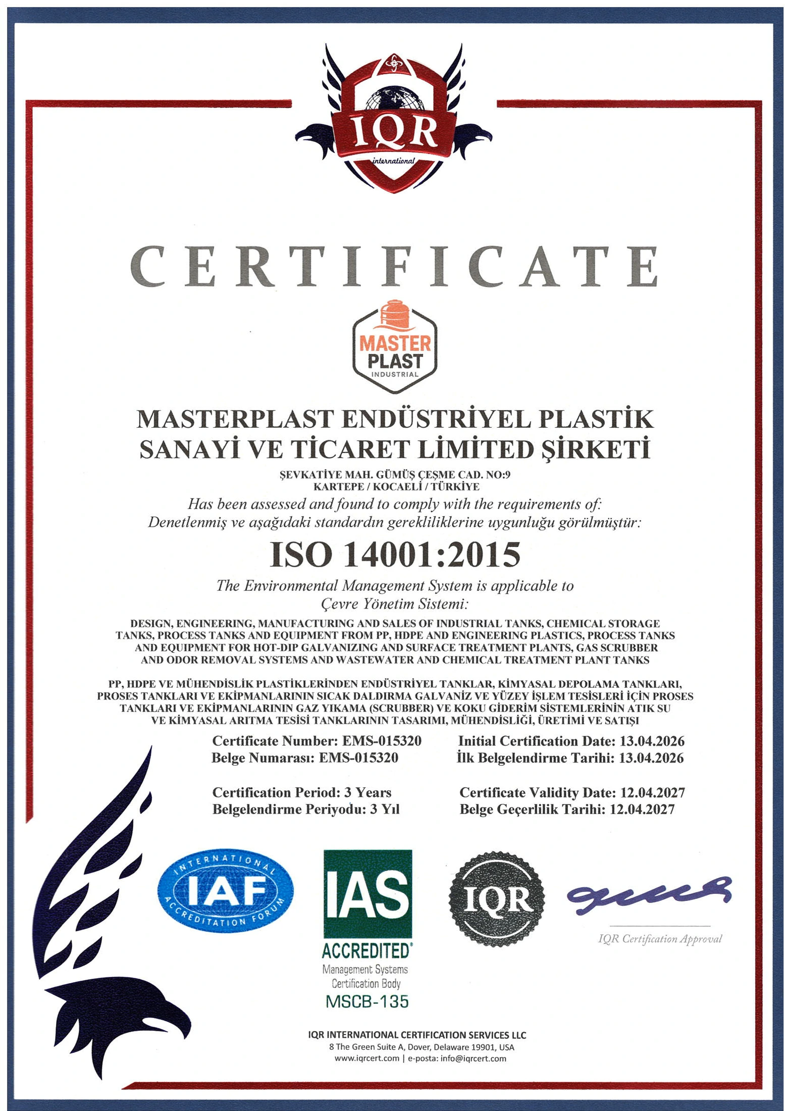 Masterplast Endüstriyel Belge