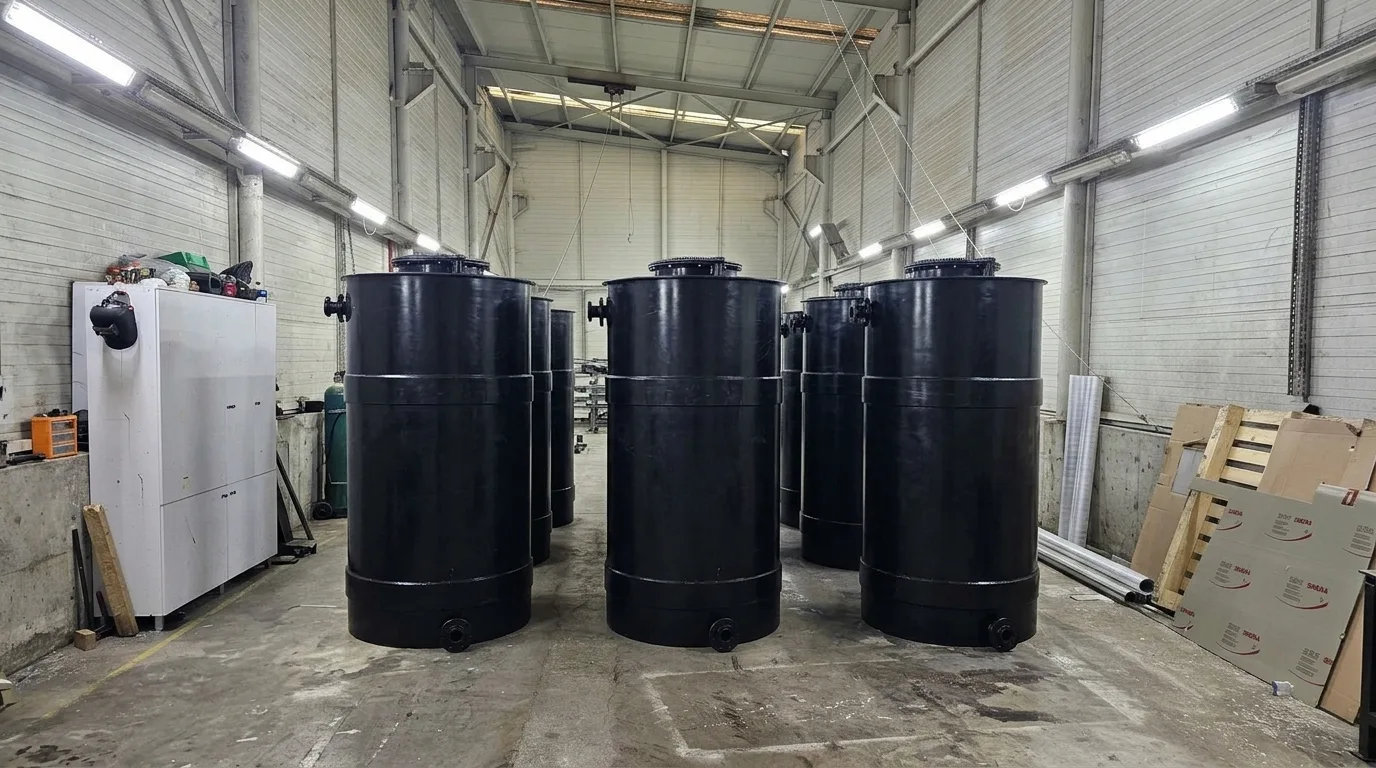 Düz zemine kurulan gizli konik tabanlı HDPE kimyasal tank