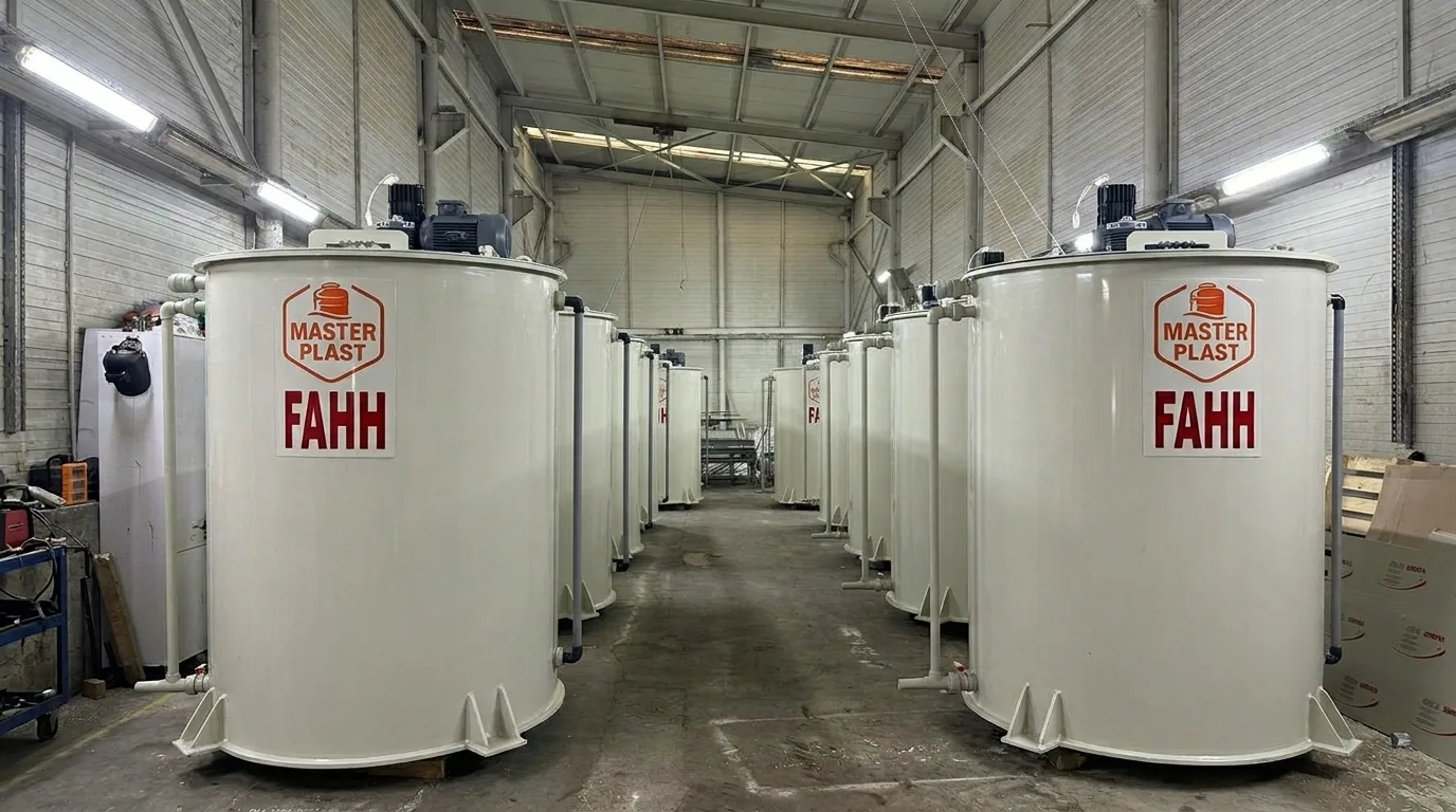 Kimyasal prosesler için karıştırıcılı PP ve HDPE tank
